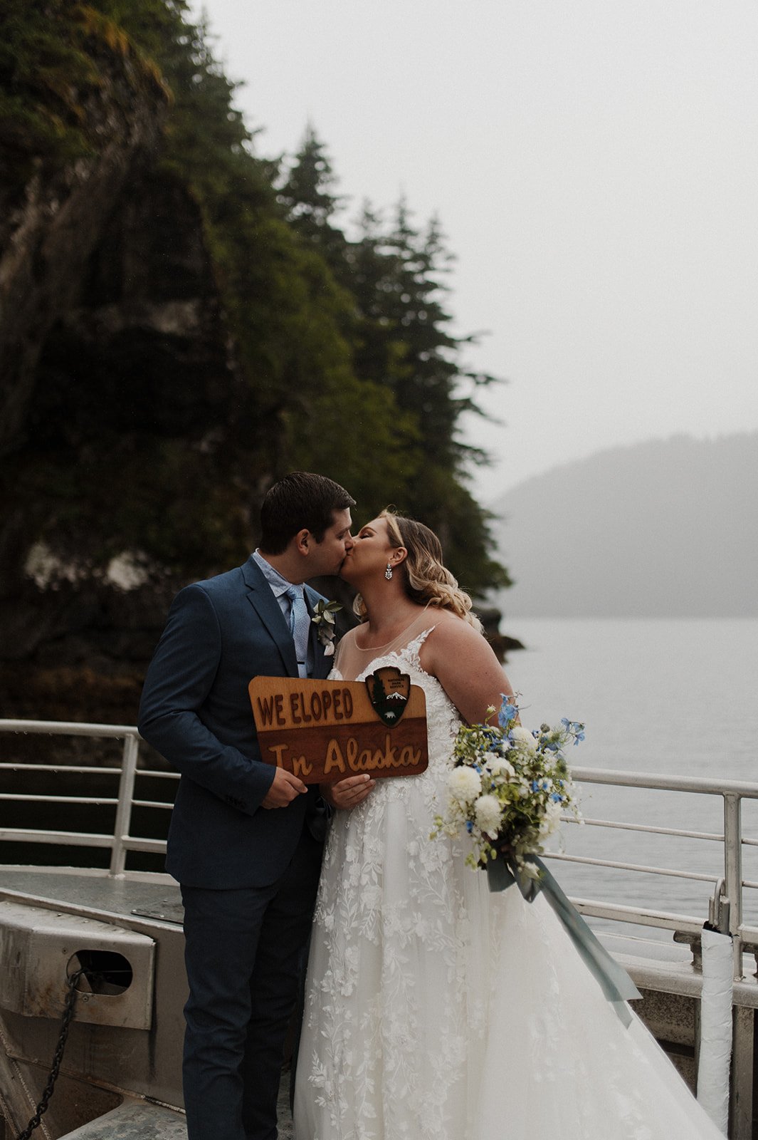 elope on a boat in Alaska 